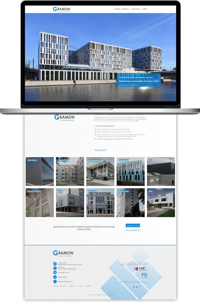 Modernes Webdesign-Konzept mit Bremen-Skyline im Hintergrund