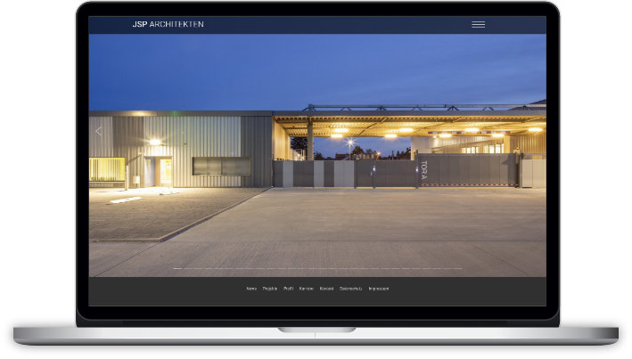 Modernes Webdesign-Konzept mit Münster im Hintergrund
